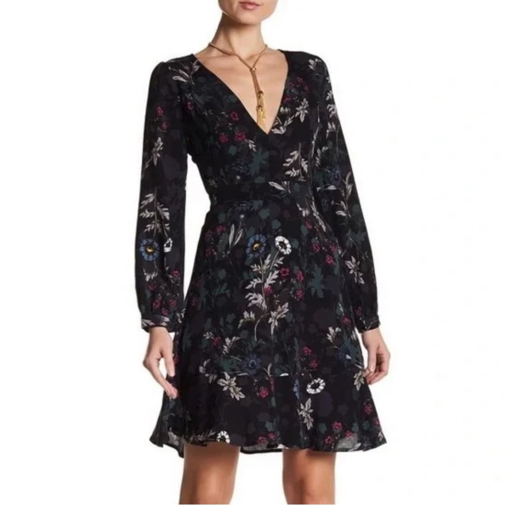 ASTR The Label Floral Swing Long Sleeve Mini Dress Small Fairy Goth Size XS
